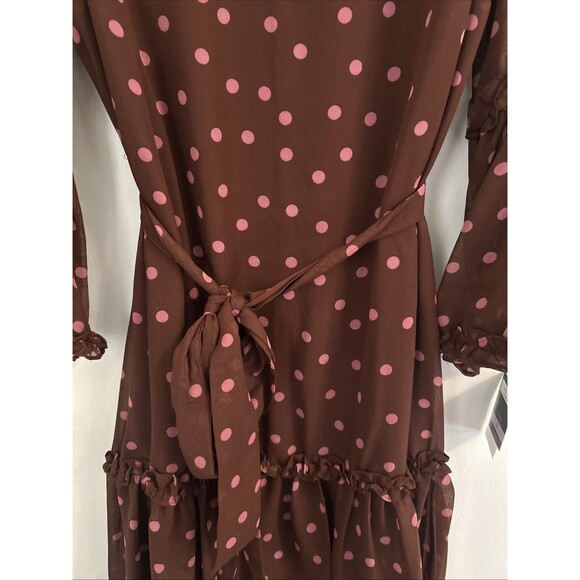 Women’s NWT Sz 6 Gabby Skye Women’s Polka Dot Longsleeve Dress - Picture 5 of 12